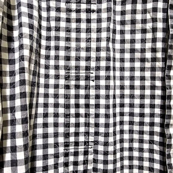 For All Mankind Men's Gingham Checkered Long Sleeve Shirt L Black & White - Picture 5 of 11